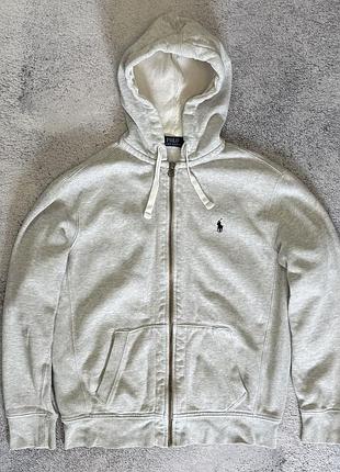 Худі polo ralph lauren m на блискавці з капюшоном сіра оригінал