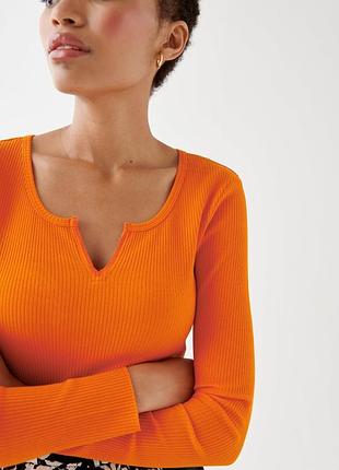 Лонгслів помаранчевий жіночий gina tricot