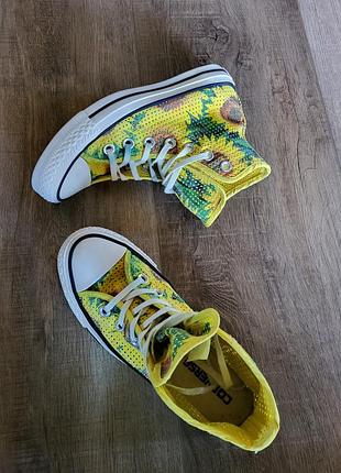❗️❗️❗️оригінальні літні кеди converse all star "соняшники" перфоровані, р. 36
