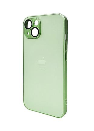 Чохол для смартфона ag glass matt frame color logo for apple iphone 12 light green
