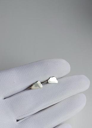 Серебряные серьги гвоздики тучки