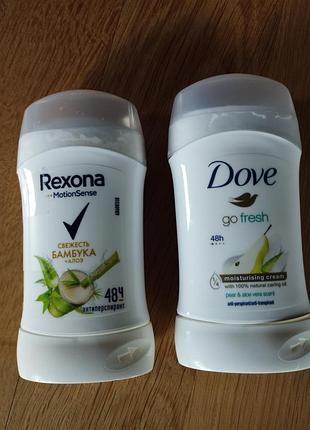Дезодоранты rexona i dove, твердые.