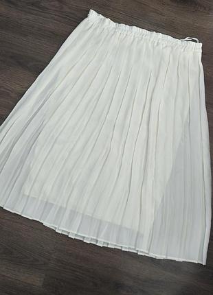 Белая шифоновая юбка-плиссе hamells, размер 18 (xl/xxl)