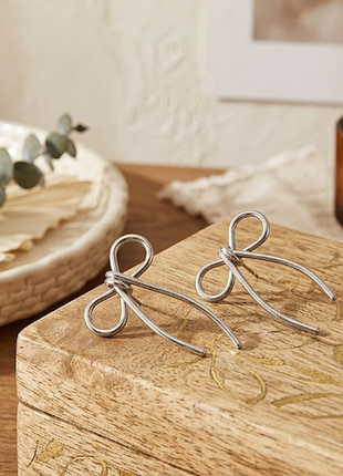 Серьги бантики нержавеющая сталь stainless steel
