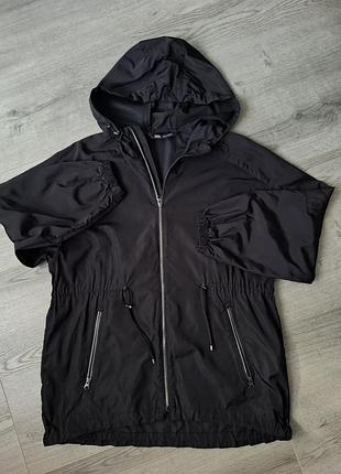 Черная ветровка дождевик zara