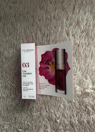 Clarins lip comfort oil олійка для губ зі зволожуючим ефектом, мініатюра 1,4 мл відтінок 03 cherry