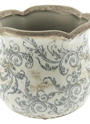Керамічне кашпо для квітів в вінтажному стилі pastel grey, 15*14 см, nd-6ce0870m nai