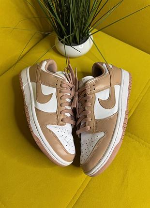Шкіряні кросівки nike dunk rose whisper