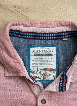 Сорочка mantaray чоловіча l рожева бавовна короткий рукав