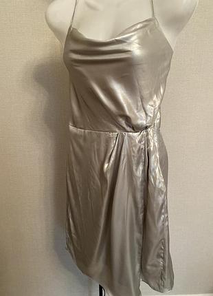 Сукня на запах серебриста h&m 34/4  і 36/6 з біркой