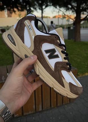 Кроссовки new balance 530, коричневые (сетка, летние)