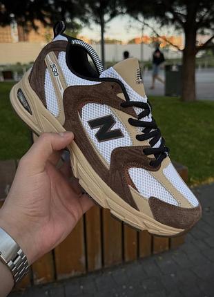 Кроссовки new balance 530, коричневые (сетка, летние)