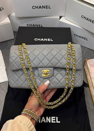 Сумка кожаная в стиле chanel classic 25.5 cm