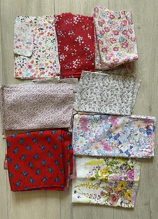 Лоскутки тканин відрізки кольорові для творчості печворк ляльки