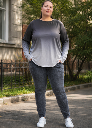 Р. 52–54 2xl–3xl женская кофта с градиентом омбре