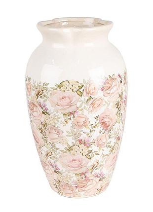 Декоративная керамическая ваза в винтажном стиле roses, 21*37 см, nd-6ce1940l nai