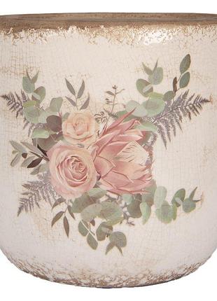Керамическое кашпо для цветов в винтажном стиле roses, 20*19 см, nd-6ce1981xl nai