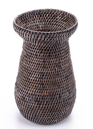 Изысканная ваза плетена из натурального ротанга, 15*27 см, nd-71077-black nai