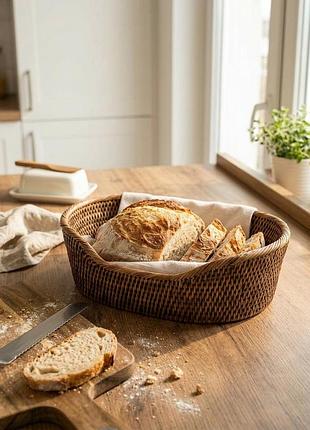 Хлебница плетена вручную из натурального ротанга, 30*21*7/10 см, nd-71061-brown nai