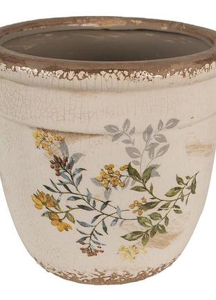 Керамічне кашпо для квітів в вінтажному стилі flowers, 18*17 см, nd-6ce1607l nai