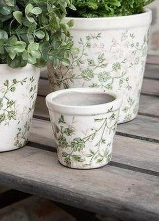 Керамическое кашпо для цветов в винтажном стиле pastel green, 8*7 см, nd-6ce1457xs nai