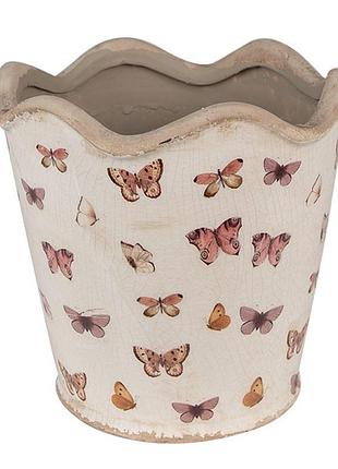 Керамическое кашпо для цветов в винтажном стиле butterflies, 16*15 см, nd-6ce1664m nai