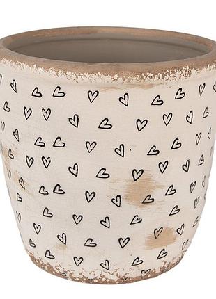 Керамічне кашпо для квітів в вінтажному стилі black hearts, 16*16 см, nd-6ce1652l nai