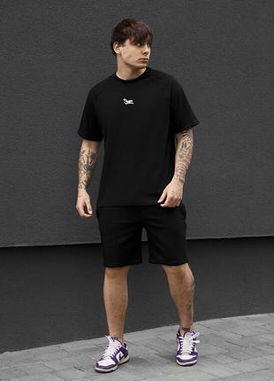 Мужской летний комплект футболка + шорты staff mb logo black