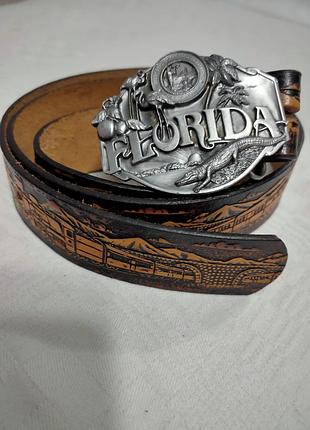 Ремень с пряжкой florida usa.