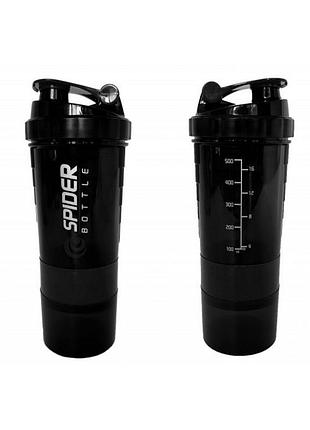 Шейкер спортивный spider ef-7200-bk 0,5 л, черный