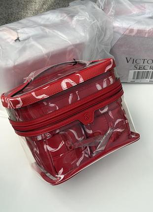 Косметичка кейс victoria’s secret clear train case / 4-piece makeup organizer