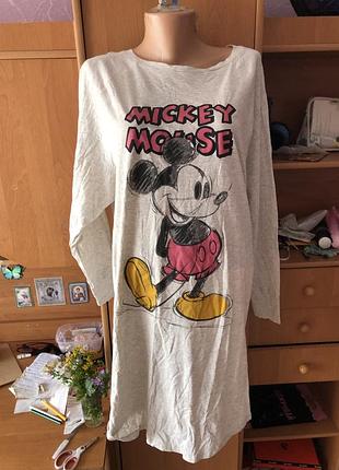 Ночнушка, сорочка, 100% хлопок, xl. mickey. disney.