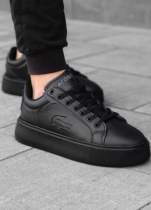 Кросівки lacoste carnaby platform lite leather sneakers black