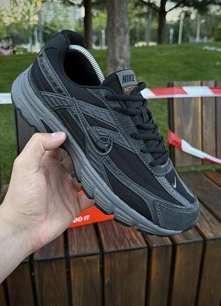 Кроссовки nike initiator, черно-серые (сетка, летние)