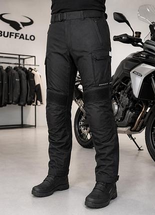 Чоловічі текстильні мотоштани buffalo чорні 3xl