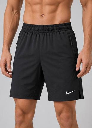 Оригінальні чоловічі шорти nike dri-fit adv running чорні спортивні легкі з блискавками