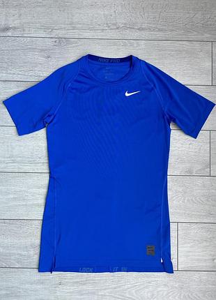 Синяя мужская футболка nike pro dri-fit size l размер найк имеет сетчатую текстуру для лучшей вентиляции фирменный логотип swoosh майка джерси оригинал