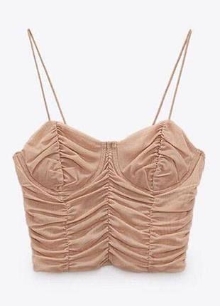 Топ zara бежевий