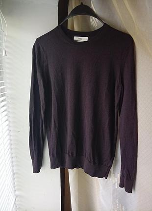 Роскошный шоколадный базовый свитер 100% merino wool