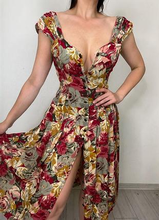 Распродажа платье prettylittlething миди сарафан на пуговицах