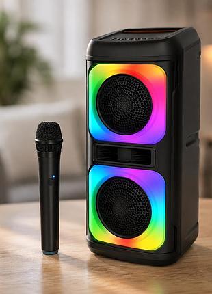 Колонка kts-2362 bluetooth с двумя 6,5 дюймовыми динамиками / акустика с беспроводным микрофоном / портативная караоке-колонка