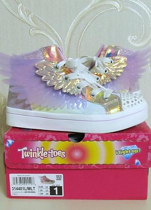 Skechers twinkle toes высокие светящиеся кроссовки с 3d-крыльями ангела