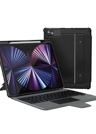 Протиударний чохол-клавіатура nillkin bumper combo для ipad air 13" (2024) / pro 12.9" (2020-2022) qwerty black-grey