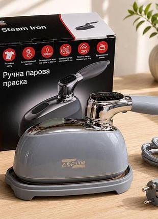 Ручна праска 2000 вт zepline / відпарювач з led екраном zp-00354 сірий