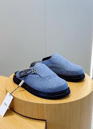 Чоловічі мюлі мокасини з натуральної шкіри dior