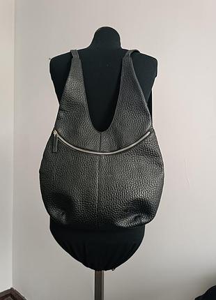 Voi leather design/ кожаная сумка-рюкзак  хобо трансформер /  натуральная фактурная кожа