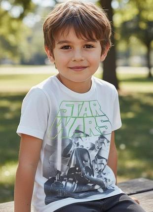 Белая футболка star wars next на мальчика 7 лет