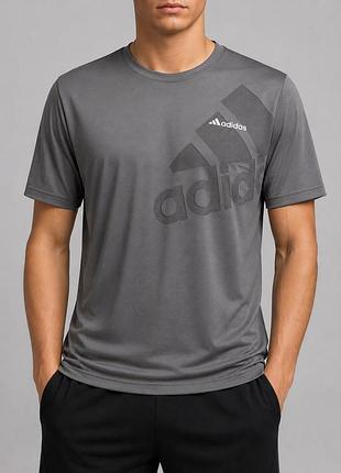 Чоловіча спортивна футболка adidas climalite графіт stretch-холодок літня для тренувань m-3xl
