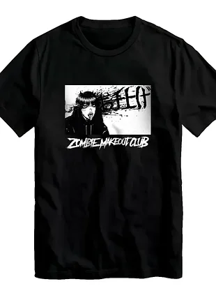 Черная хлопковая футболка с рисунком zombie makeout club marvel 🖤🌹🖤