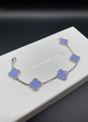 💎new💎брендовый браслет van cleef (vca, ван клиф,клевер) халцедон♥️